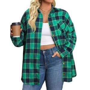 Flannel Plaid Shirts for Women Long Sleeve Button Down 3xl